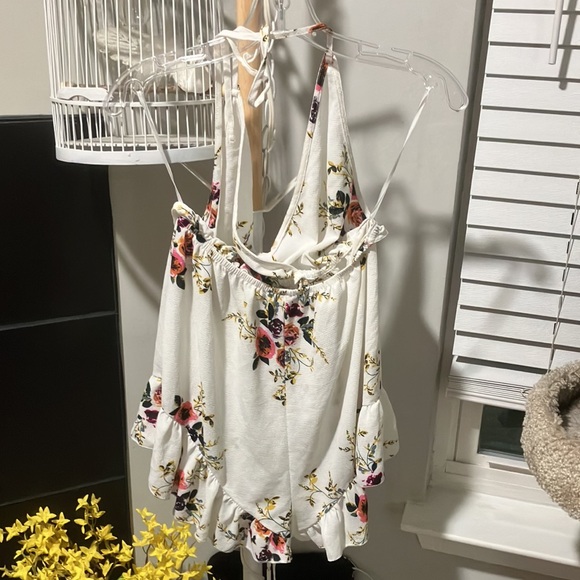 $7 Sale! Floral Halter Top Romper - Picture 6 of 7